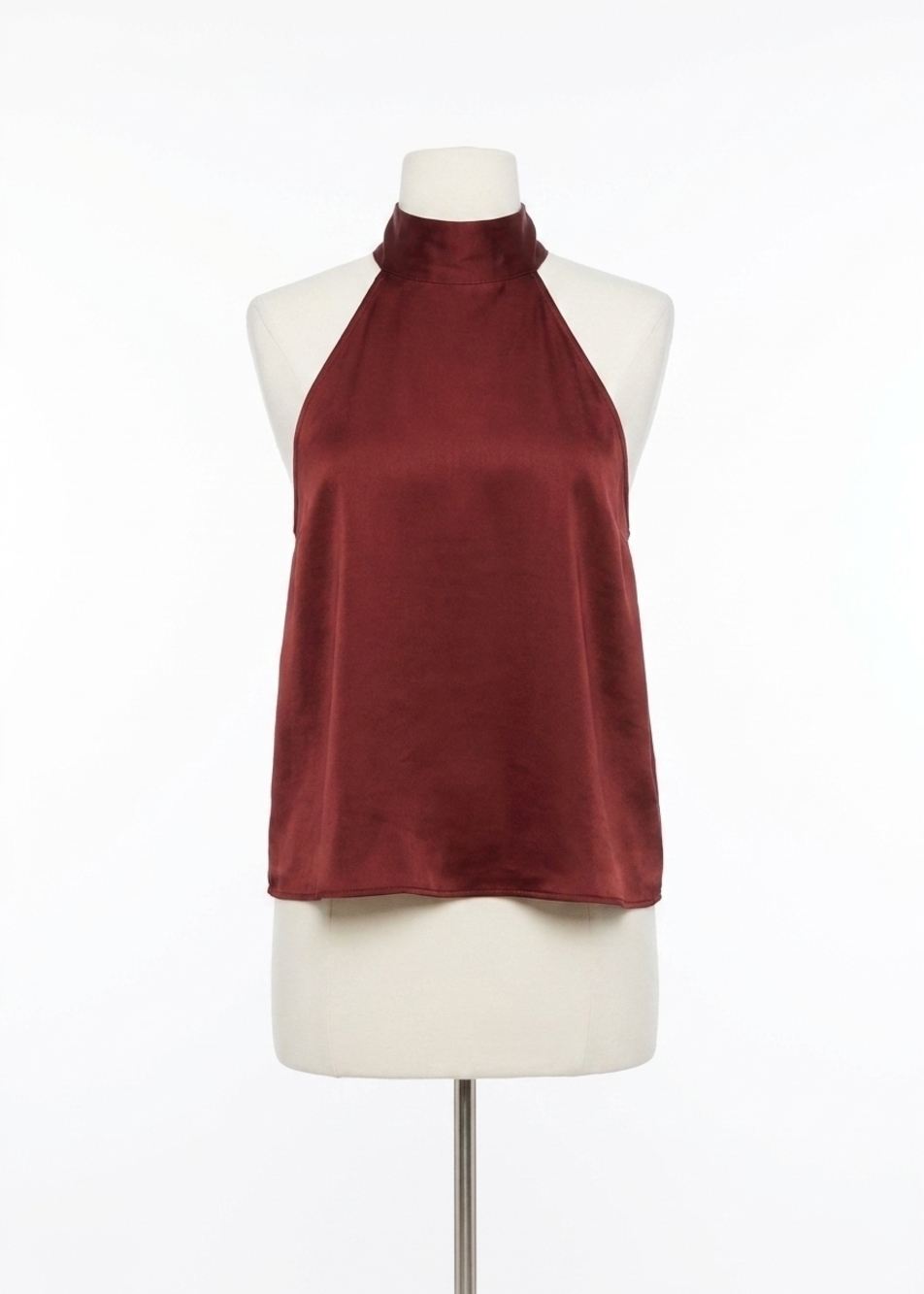 NEW CAMI NYC janice halter-neck top in currant